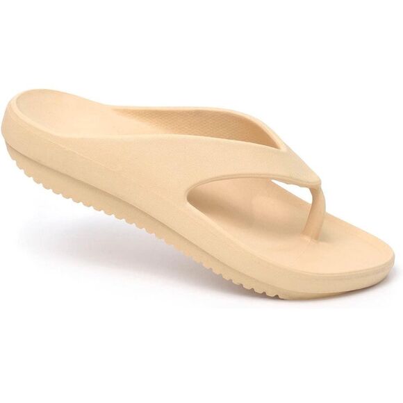 Ladies orthopedic Size M/L medium/large flip-flops cream color w/arch support - Picture 1 of 9
